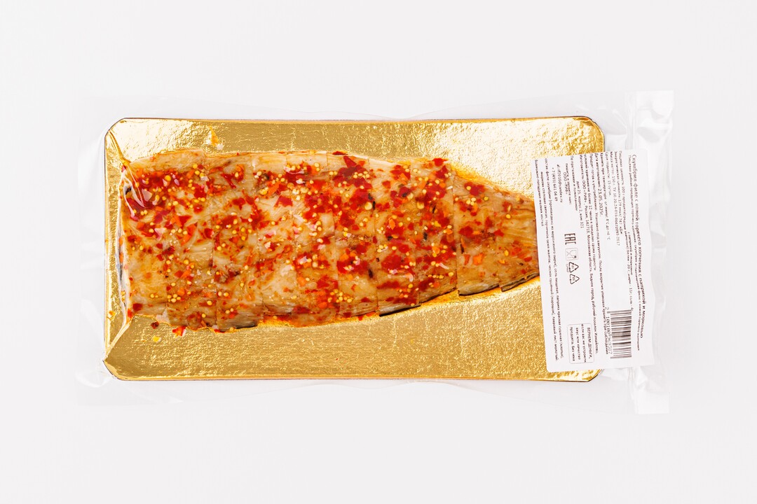 

Скумбрия филе ВкусВилл с кожей горячего копчения с паприкой и морковью 150 г