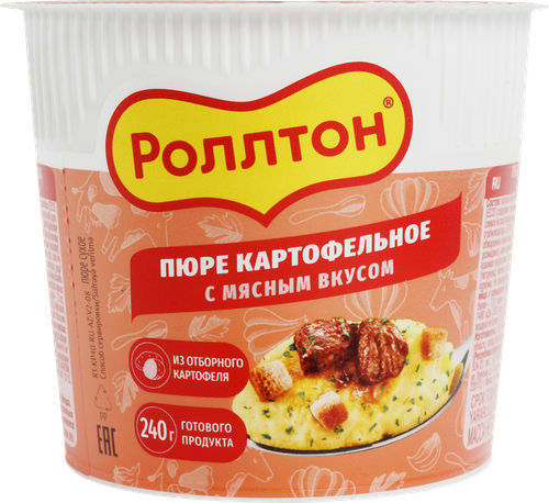 

Картофельное пюре Роллтон быстрого приготовления мясное 40 г