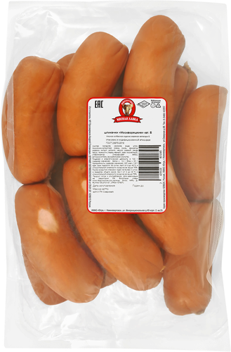 

Шпикачки МЯСНАЯ ЛАВКА Москворецкие кат Б ГОСТ газ.среда вес до 1.0 кг