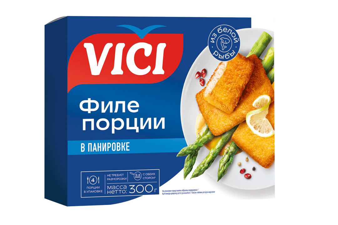 

Рыбные порции Vici Приорити филе минтая в панировке 300 г