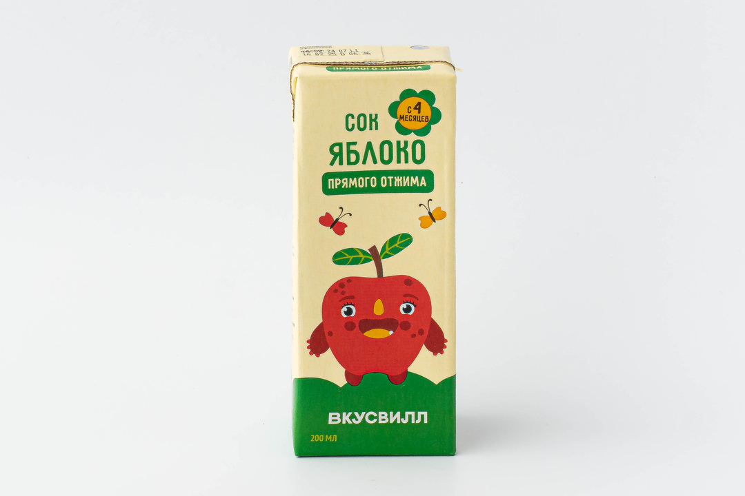 

Сок детский яблочный прямого отжима 200 мл