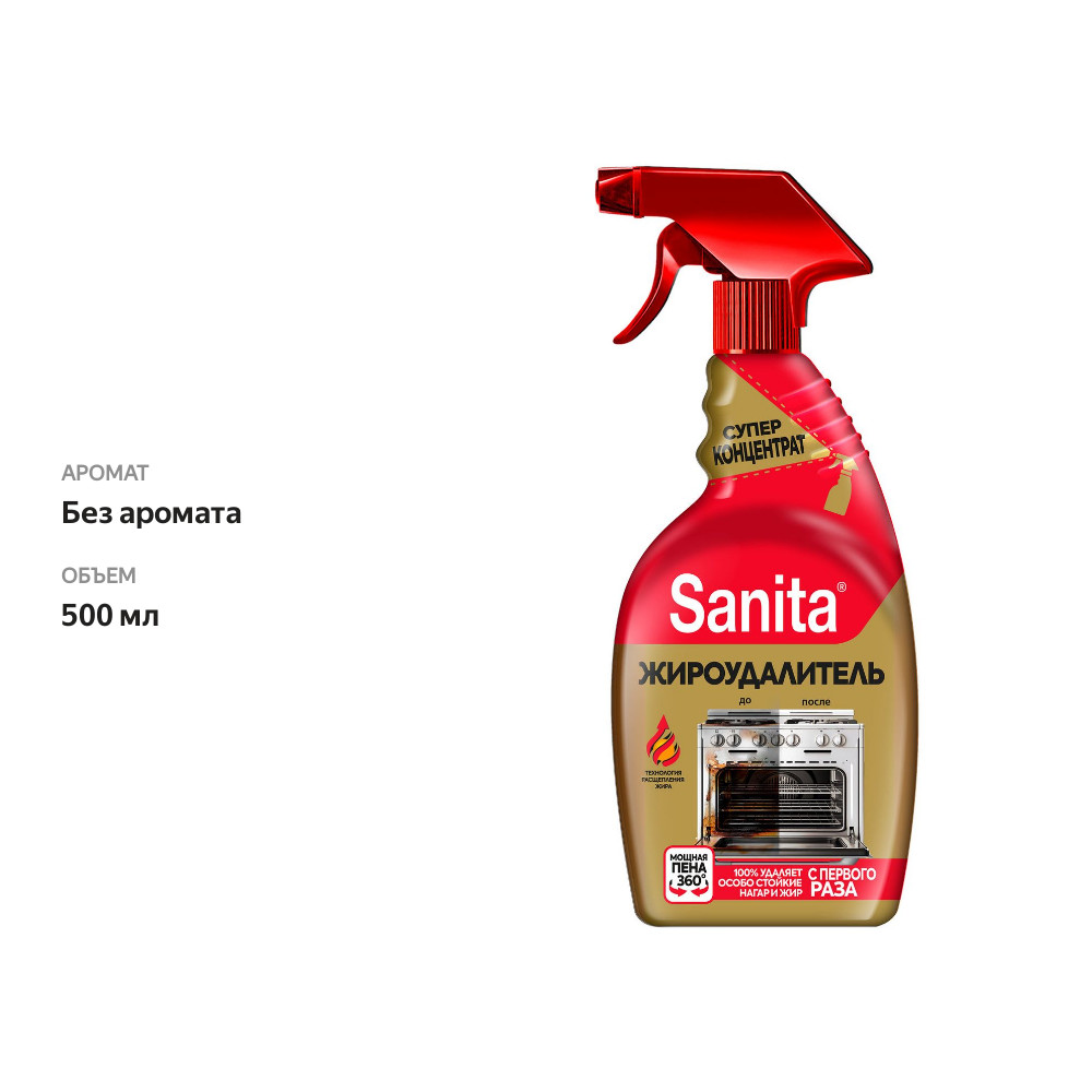 

Средство для удаления жира Sanita Жироудалитель Нагар и копоть