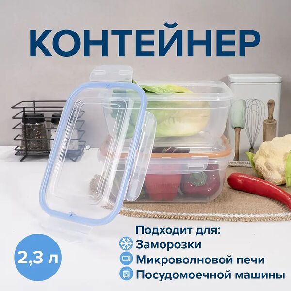 Контейнер с замком, 2,3 л, в ассортименте