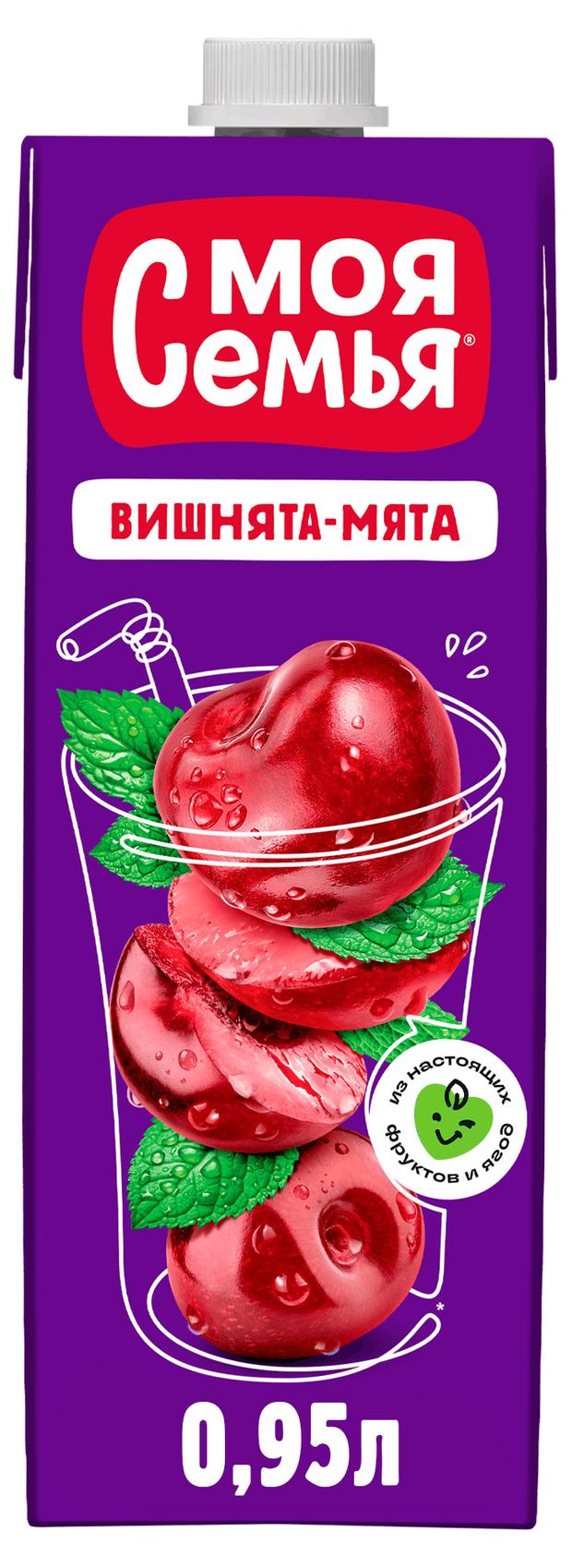 

Напиток сокосодержащий Моя Семья Вишнята-Мята 950 мл
