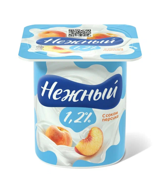 

Йогурт Нежный С соком персика 1.2% 100 г