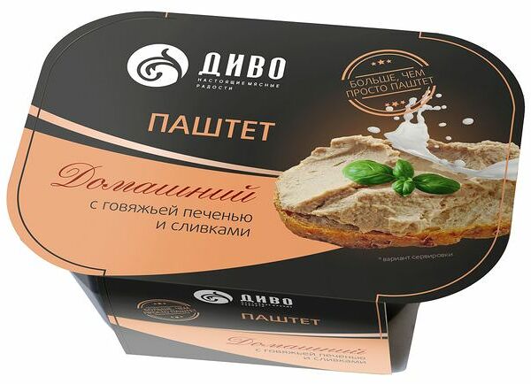Паштет Диво Домашний с говяжьей печенью и сливками, 150г