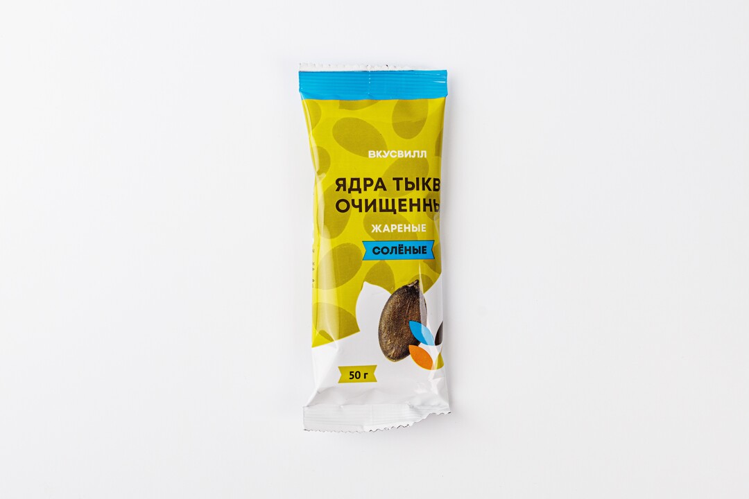 

Ядра тыквы очищенные жареные соленые ВкусВилл 50 г