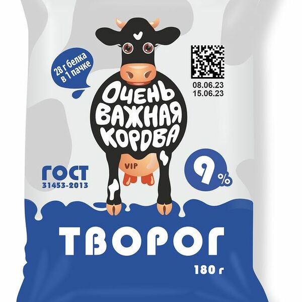 Творог Очень Важная Корова 9% 180 г