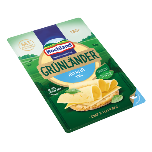 

Сыр полутвердый Grunlander Hochland Легкий 35% нарезка 130 г