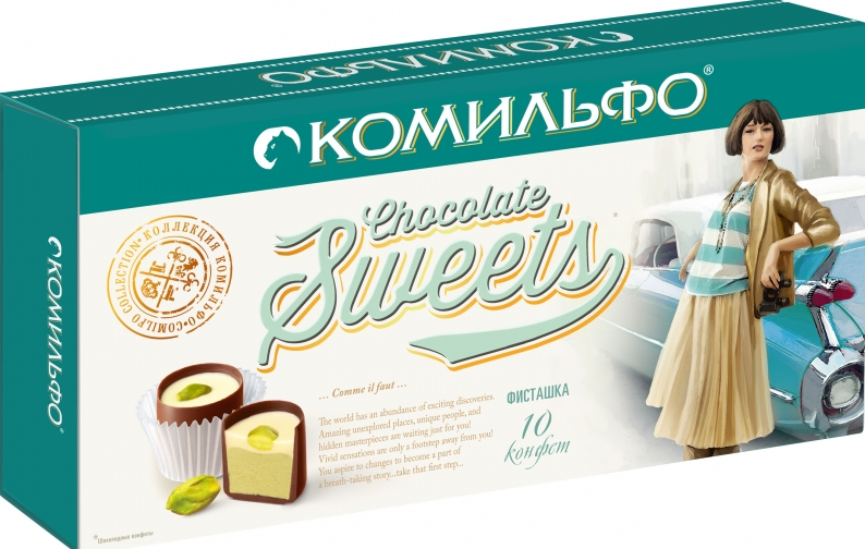 

Конфеты шоколадные Комильфо Фисташка с двухслойной начинкой 116 г