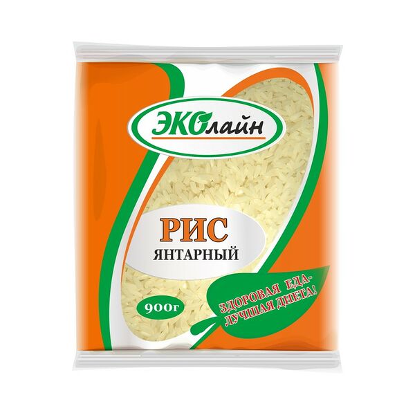 Крупа рис Эколайн Янтарный пропарен 0,9кг