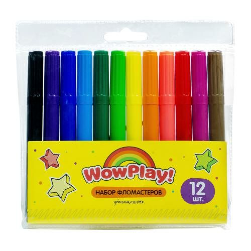 Фломастеры утолщенные Wow Play 12 шт