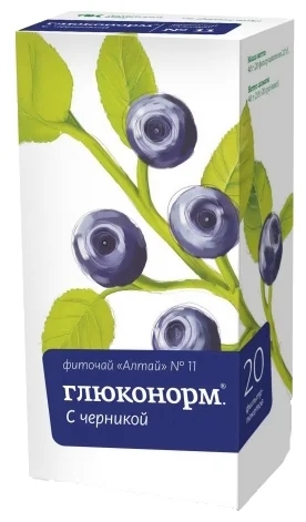 

Алтайский кедр Алтай №11 Глюконорм с черникой 20 шт.