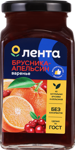

Варенье ЛЕНТА брусника-апельсин