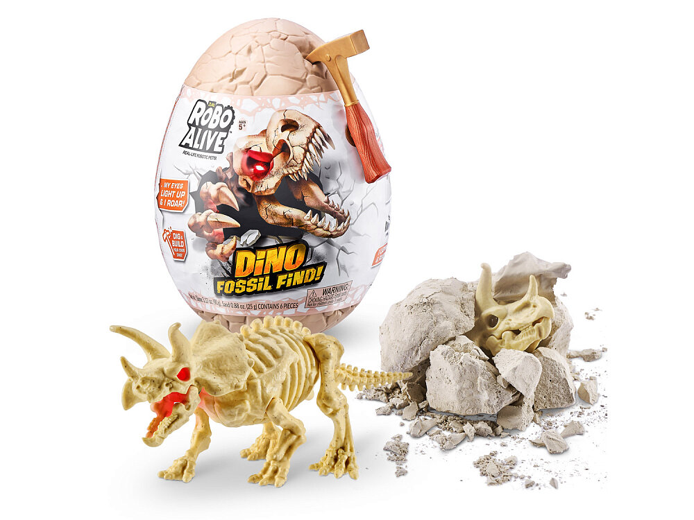 

Интерактивная игрушка Zuru Robo Alive сюрприз dino fossil раскопки динозавра, фигурка в ассортименте 1 шт