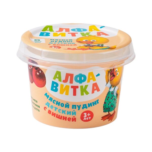 Паштет из мяса ц/б д/пит детей дошк и шк возр вар Мясной пудинг детский с вишней охл 90г А-т Колос