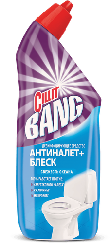 

Средство для туалета Cillit Bang Антиналет + Блеск Свежесть океана 750 мл