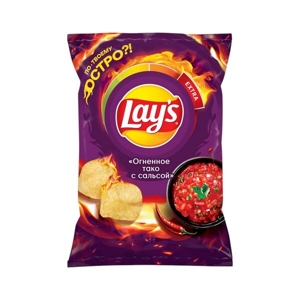 Чипсы из нат картофеля LAYS со вкусом огненное тако с сальсой