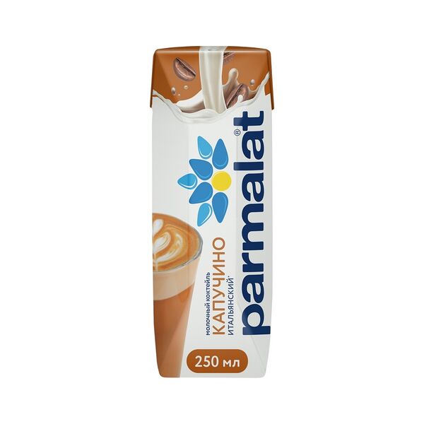 Коктейль молочный с кофе и какао UHT Капуччино Parmalat 1,5% Prisma 250мл