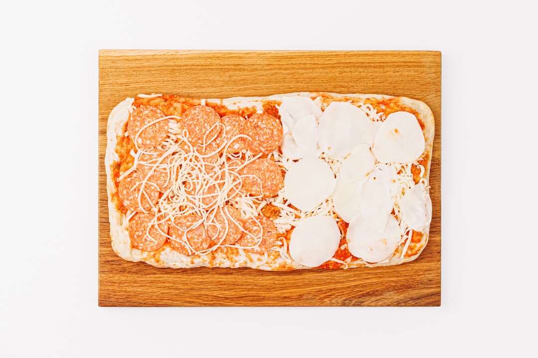 

Пицца-половинки ВкусВилл римская Пепперони - Маргарита макси продукт замороженный 570 г