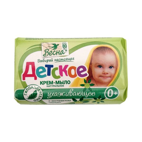Крем-мыло детское 90 г весна ухаживающее с экстрактом череды