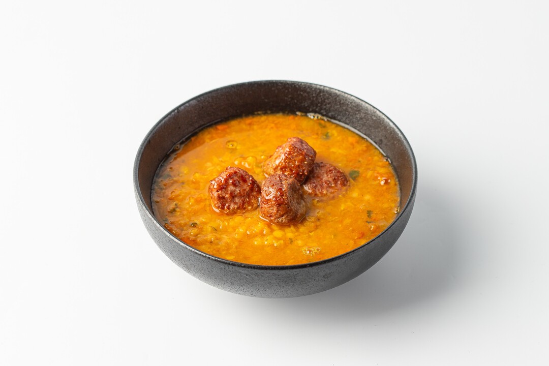 

Суп чечевичный ВкусВилл с растительными фрикадельками, 292 г