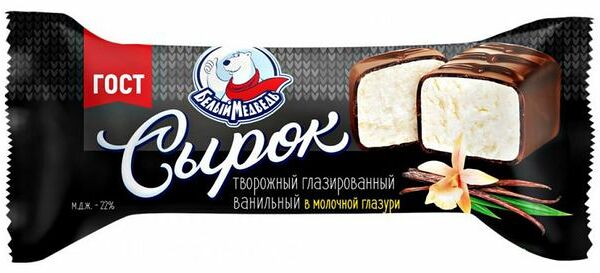 Сырок Белый Медведь творожный глазированный ванильный 22% 30г
