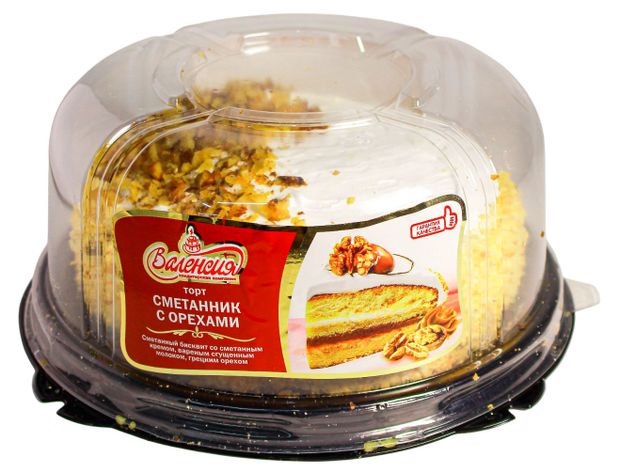 

Торт бисквитный Валенсия Сметанник с орехом охлажденный 850 г
