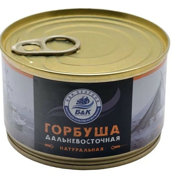 Горбуша куски Б&К натуральная стерилизованная 240 г