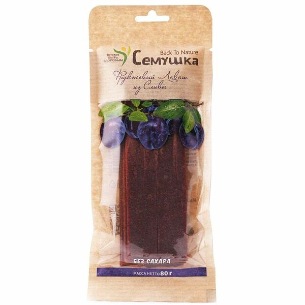 Слива сушеная Семушка Фруктовый лаваш, 80г