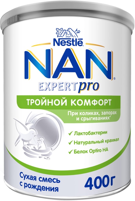 

Смесь сухая NAN Expertpro тройной комфорт с рождения 400 г