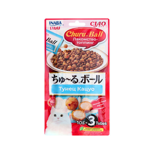 Лакомство-топпинг Inaba Ciao Тунец Кацуо для кошек 3 шт х 10 г