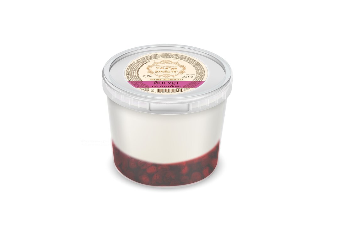 

Йогурт Хозяйство Васильевой А.В. слива 2.7% 350 г