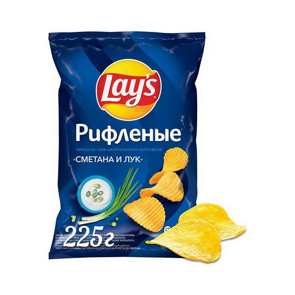 Чипсы Lay's со вкусом сметаны и лука 
