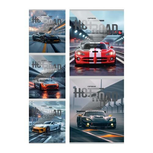 Тетрадь Проф-Пресс Разные спорткары клетка 96 л 1 шт. в ассортименте