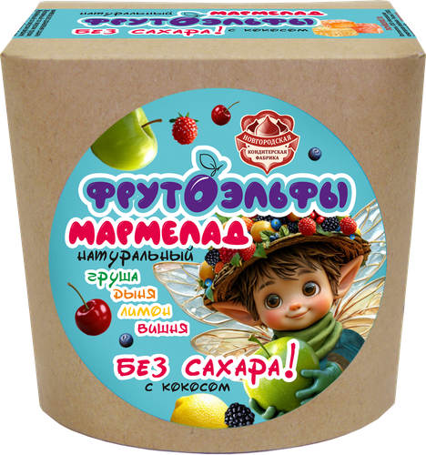 

Мармелад Новогодняя КФ Фрутоэльфы без сахара с кокосом 400 г
