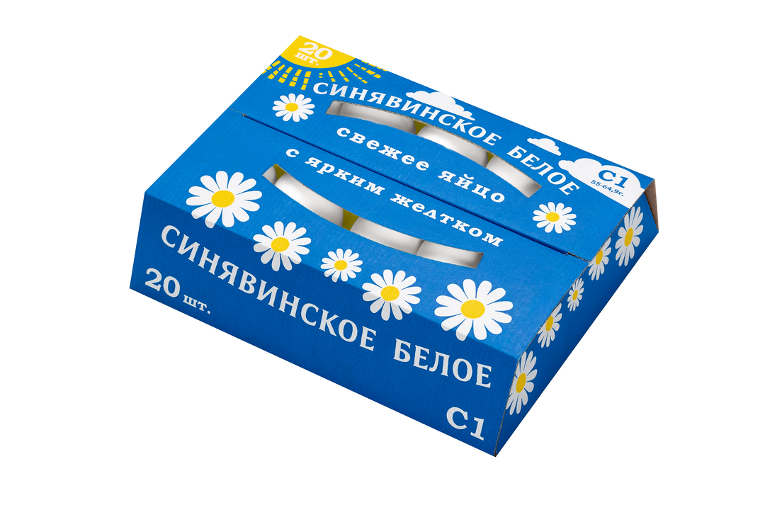 

Яйцо куриное Синявинская Птицефабрика белое С1 20 шт 1110 г