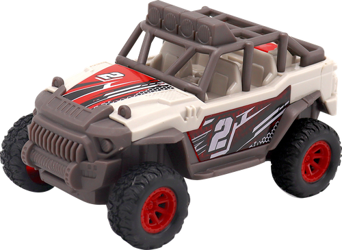 

Игрушка Funky Toys Безумные гонки, красно-белый джип со светом и звуком 12 см