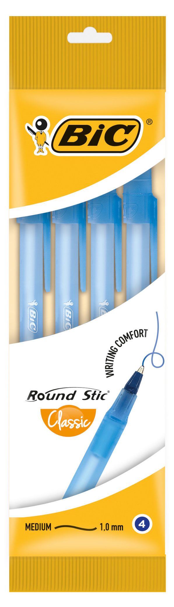 

Ручка Bic Round Stic M шариковая 4 шт