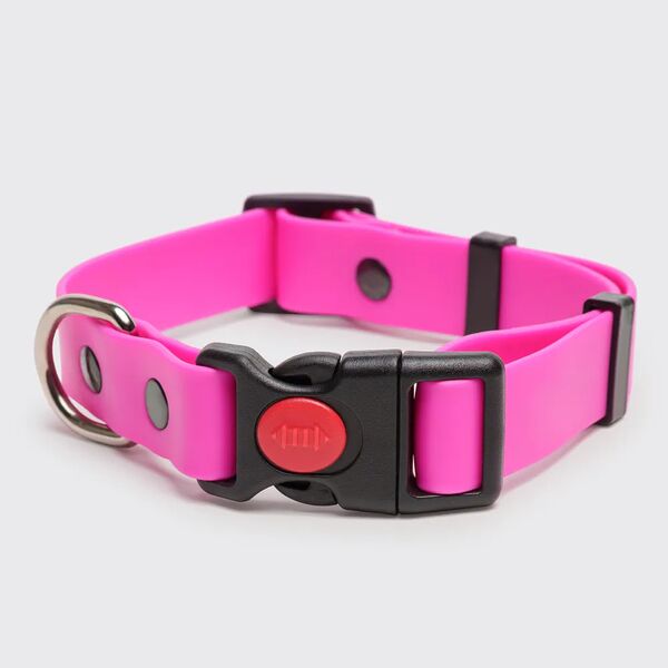 Ошейник Rungo из биотана с фастексом, 25мм, обх.шеи. 37-55см, матовый, розовый