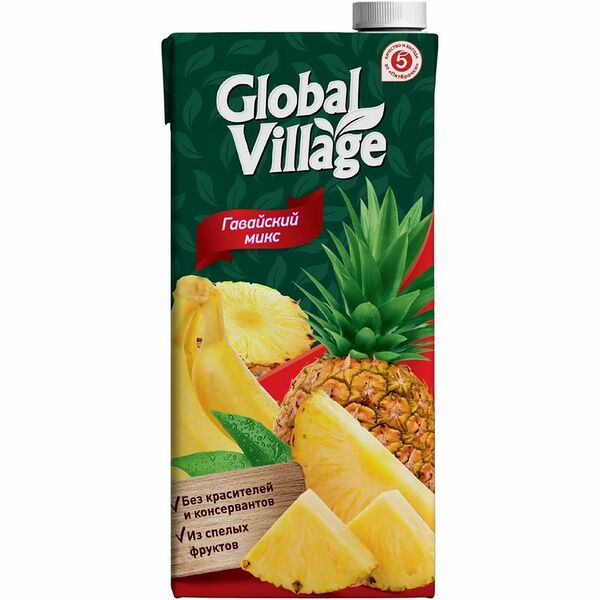 Напиток Global Village Гавайский микс из ананаса и банана сокосодержащий 1.93 л