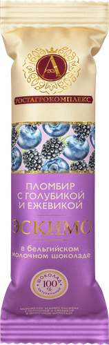 

Мороженое А.Ростагрокомплекс эскимо с голубикой и ежевикой в молочном шоколаде 65 г