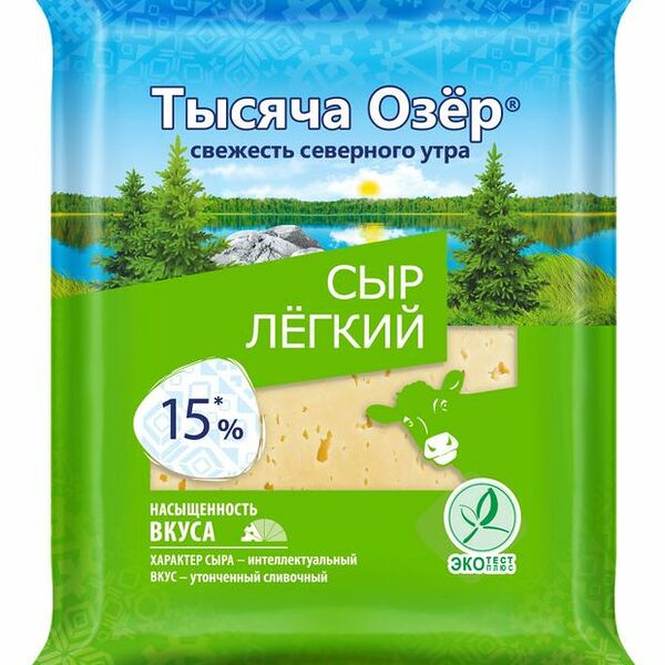 Сыр Тысяча Озер Легкий 15 % 200 г