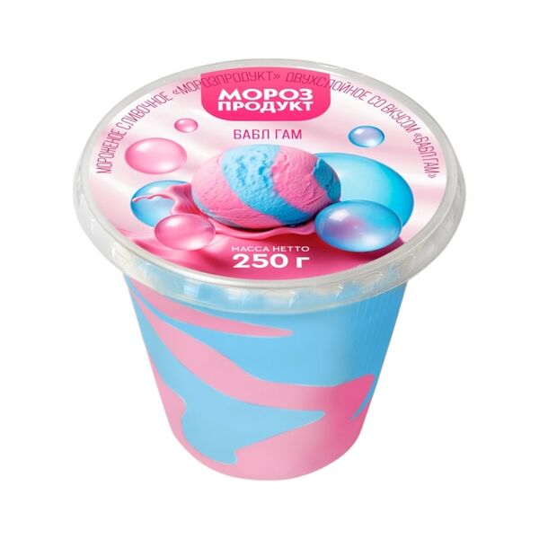 Мороженое сливочное Морозпродукт двухслойное со вк Бабл Гам 250г