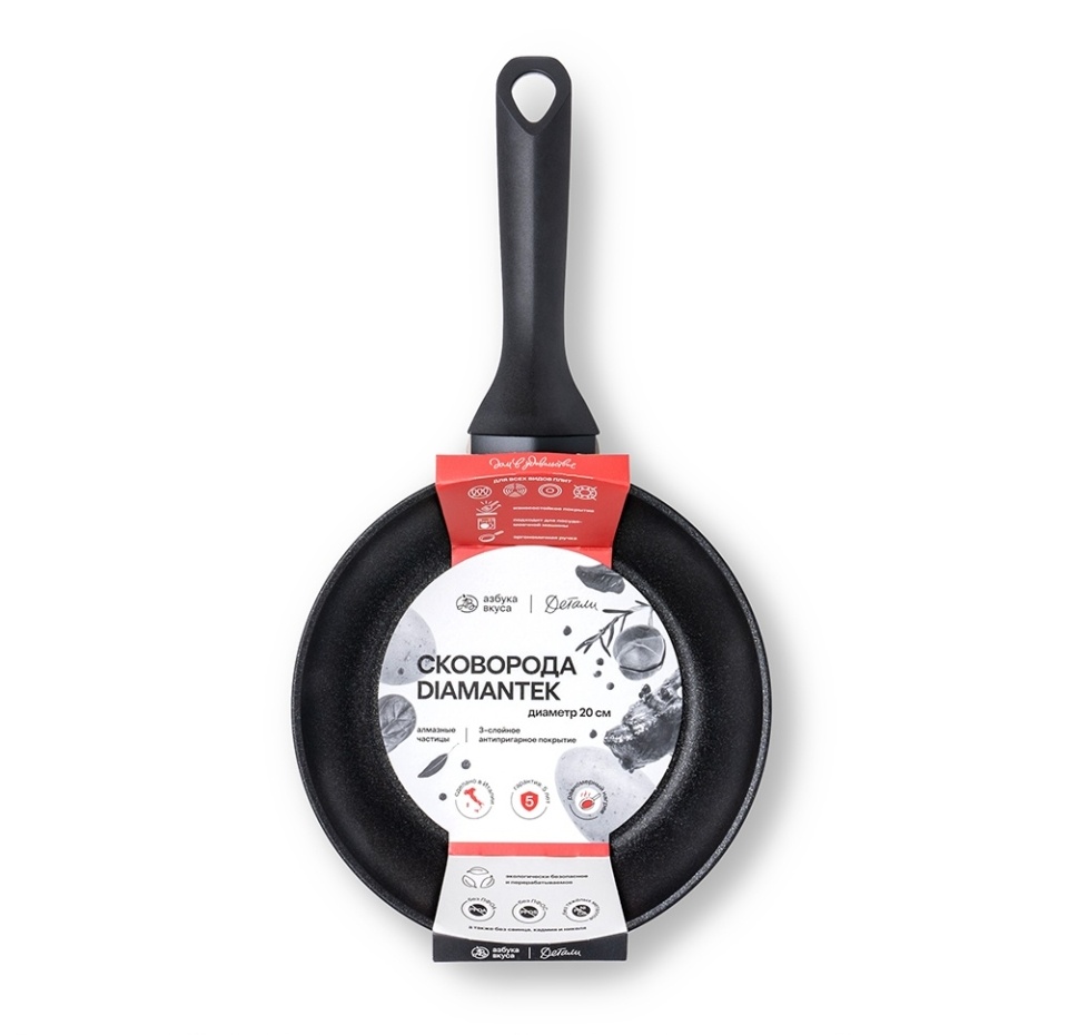 

Сковорода Diamantek Азбука вкуса Детали 20 см