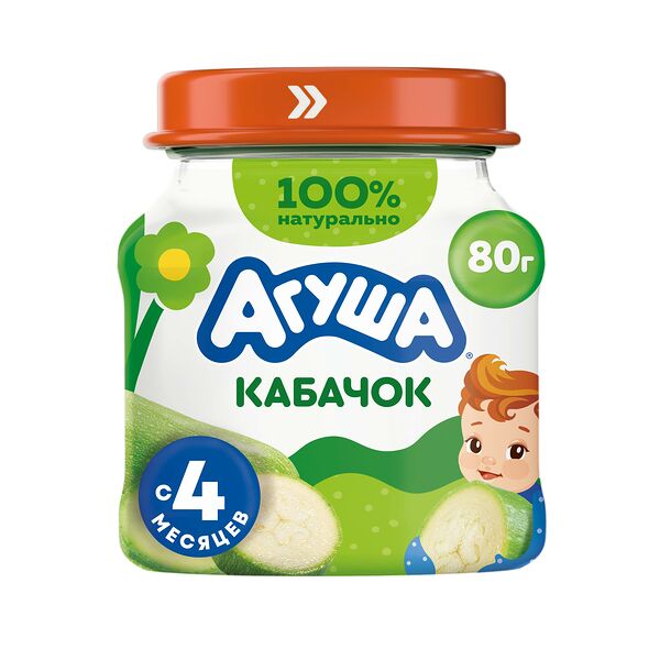 Пюре овощное Агуша Кабачок с 4 месяцев, 80 г