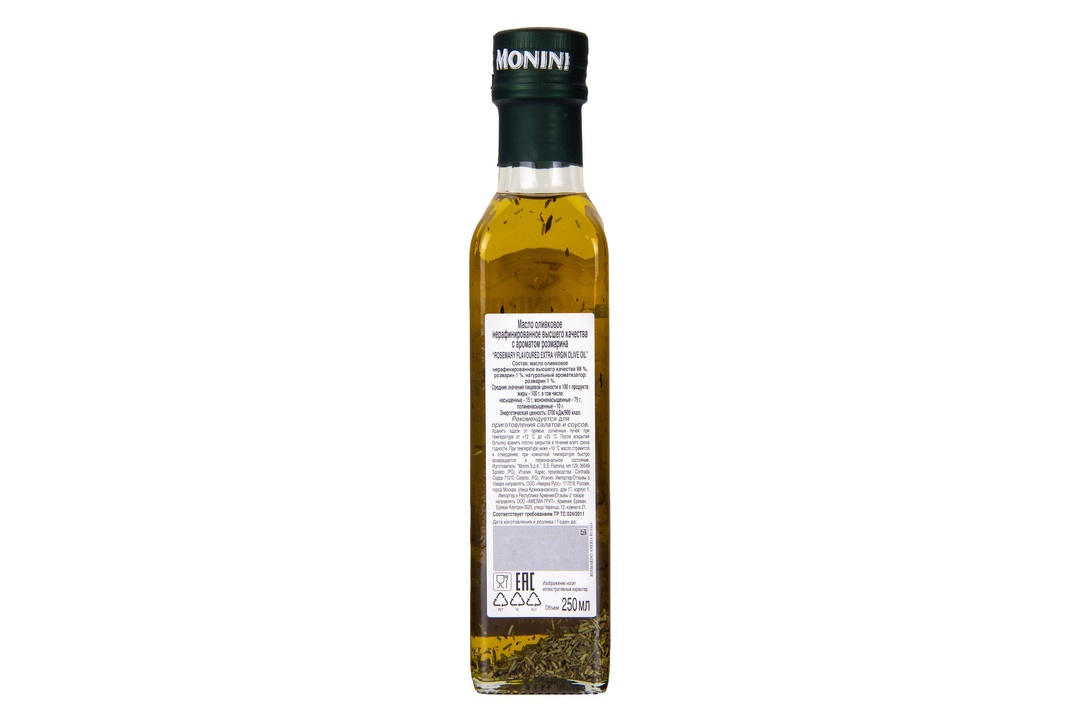 

Масло оливковое Monini Extra Virgin розмарин нерафинированное 250 мл