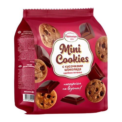 

Печенье сдобное Брянконфи Mini Cookies с кусочками шоколада 200 г