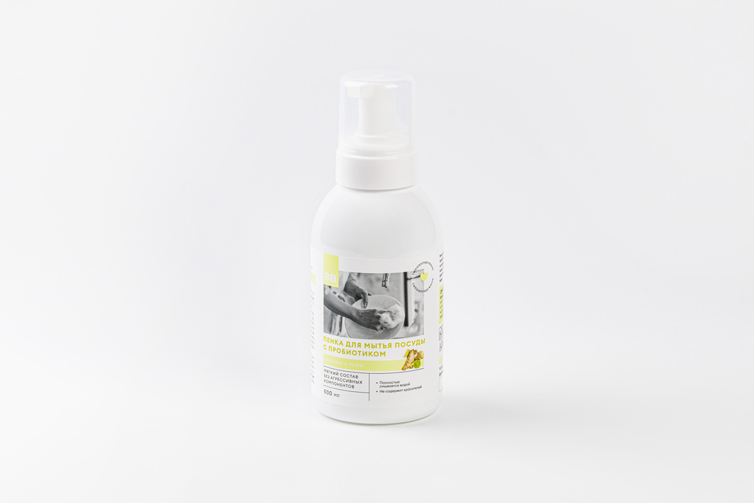 

Пенка для мытья посуды Имбирь и лайм с пробиотиком 500 мл