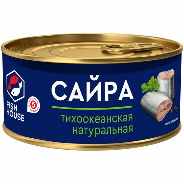 Сайра Fish House тихоокеанская натуральная 240 г